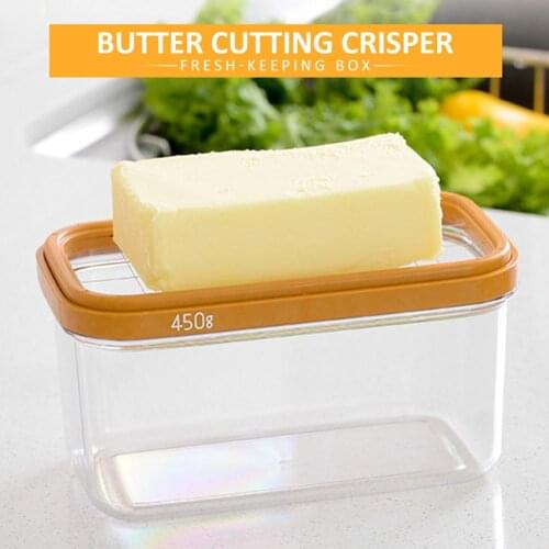 Plastic With Lid Butter Keeper Container Storage Cutter Slicer Great for Kitchen Storage & Decor