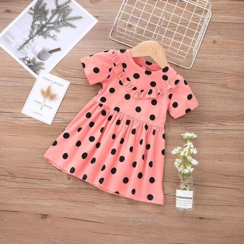 Polka Dots Toddler Girls Dresses Summer Cotton Quality Baby Kids Outfits Childrens Clothes