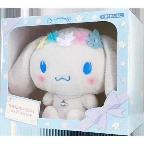 Gift Box Kawaii Cartoon Big Ears Sakura Fairy My Melody Cinnamoroll Soft Stuffed Plush Dolls Peripheral Plush Toys for Girls