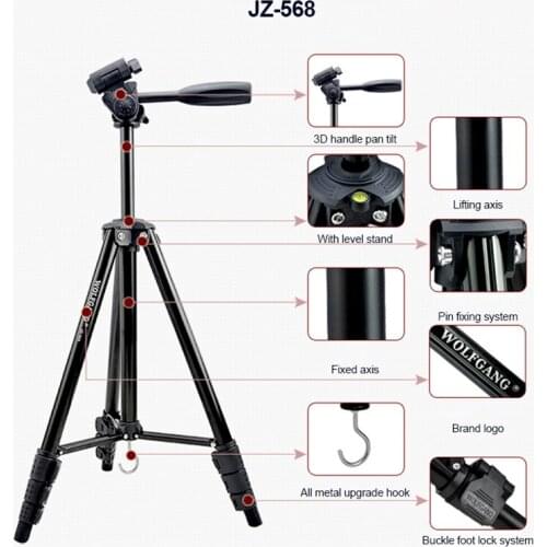 Portable Tripod Foldable 360 Degree Camera Stand & 3D PTZ Stabilizer Professional Tripod for DSLRs Camera Selfie Video Camera