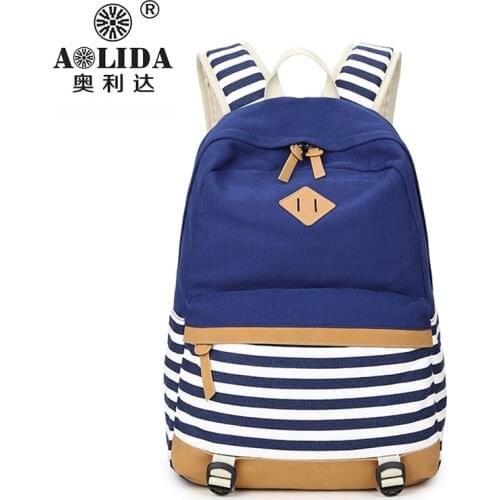 Aolida Cute Cat Women Canvas Travel Waterproof Fashion Backpack for Teenage Girls Large Capacity Shoulder School Bag