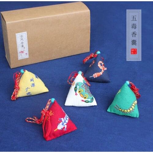 Sachet Cross Stitch Embroidery Omamori Finished Product Needle Minder Dragon Boat Festival Needlework Decor Jewelry