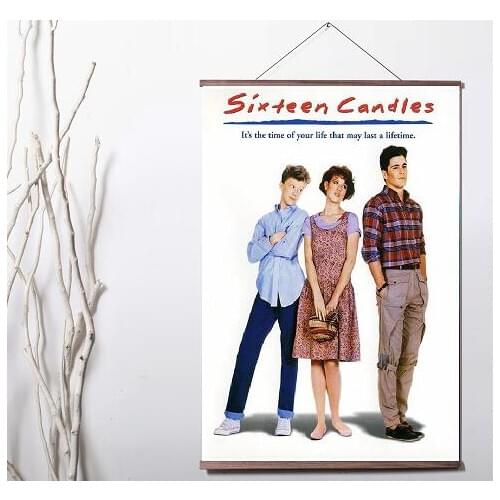 SIXTEEN CANDLES Movie Art Canvas print poster decoration painting with solid wood hanging scroll