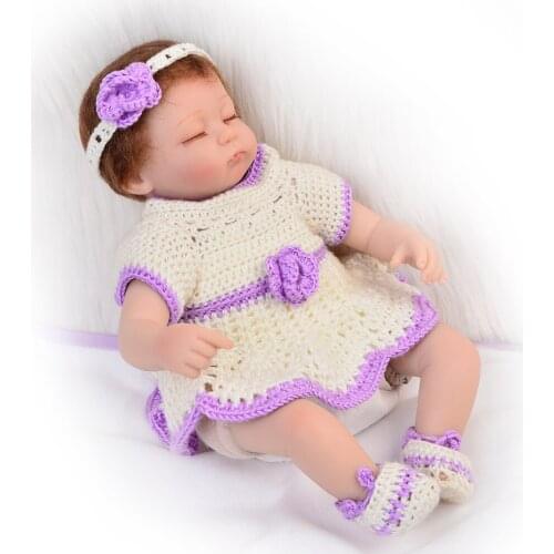 17inch Boneca Reborn Silicone Vinyl sleeping menina boencas Fashion Doll Newborn Lifelike Bebe Kids Toy handmade doll for sale
