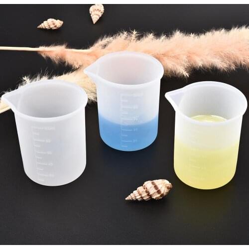 5pcs 100ml Silicone Measuring Cups Tool Clear Graduated Epoxy Split Cup For Casting UV Resin Mold Jewelry Art Kitchen Lab