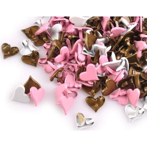 Mix Color Heart Brads Scrapbooking Accessories Metal Crafts Multicolor Decoration Fastener DIY Albums Embellishment 50Pcs C1926