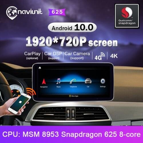 Snapdragon 2 din android 10 car radio with screen For Mercedes Benz C-Class W204 2011-2014 NTG 4.5 gps navigation autoradio 2DIN