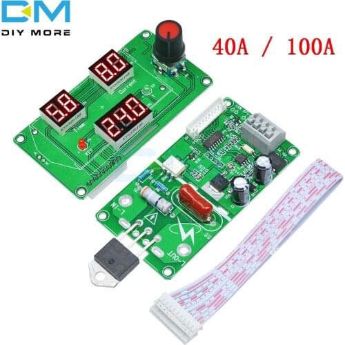 LED Digital Single Pulse Spot Welder Control Module Red 40A 100A Time Transformer Controller Diy Electronic Kit