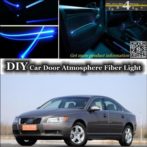 Interior Ambient Light Tuning Atmosphere Fiber Optic Band Lights For Volvo S80 S80L Inside Door Panel illumination Not EL light