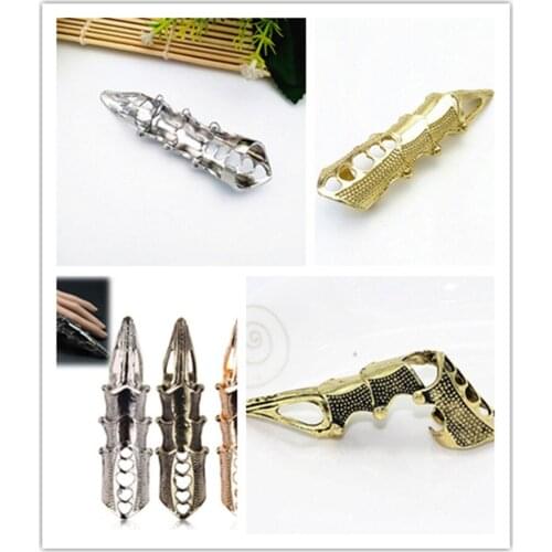 1Pc Silver Bronze Gold Colors Womens Punk Gothic Alloy Ring Claw Spike Armor Knuckle Joint Full Finger Ring