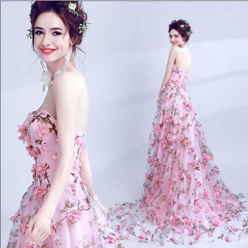 Custom Wedding Women Pink Strapless Ball Gown Evening Party Dress Unique Formal Dress Red Carpet For Lady Large Size 5XL