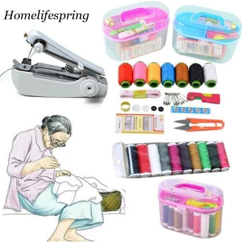 1Set 10Color sewing thread manual sewing machine mini sewing machine creative sewing machine needlework set sewing tools