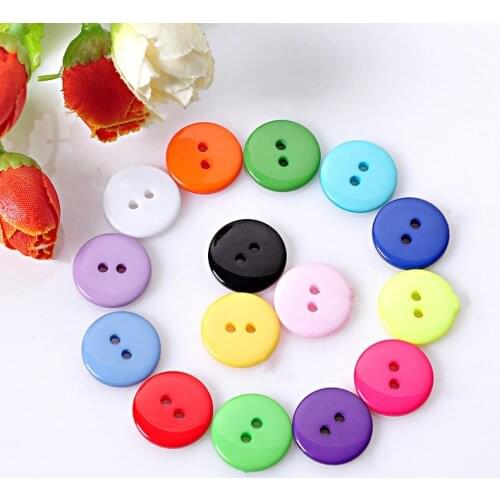 100Pcs Round 2 Hole Resin Button Sewing Fit Scrapbooking Apparel Crafts Diy Decoration 9mm/10mm/11.5mm/12.5mm Mixed Color