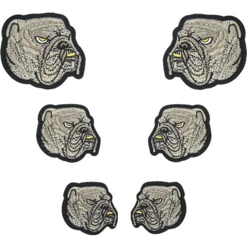 100pcs/lot Embroidery Patch Animal Bulldog Shar Pei Clothing Decoration Sewing Accessory Diy Iron Applique
