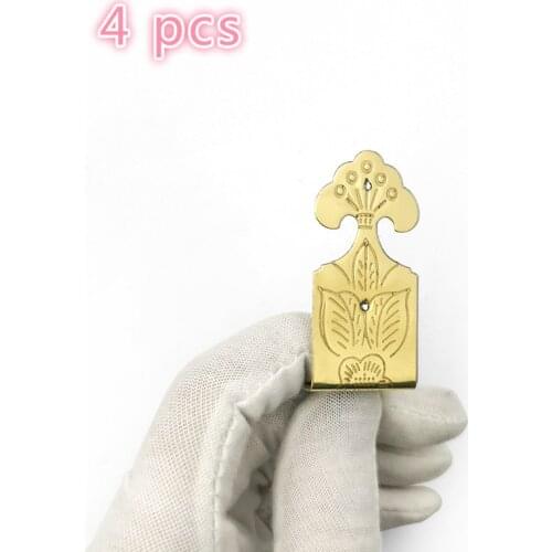 4 pcs Brass L Shape Corner Protectors Braces Classical Furniture Tables and Chairs Cabinet Jewelry Box Corner Guard