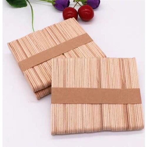 50 Pcs Wooden Popsicle Sticks Ice Cream Stick Kitchen Gadgets Dining Bar Accessories