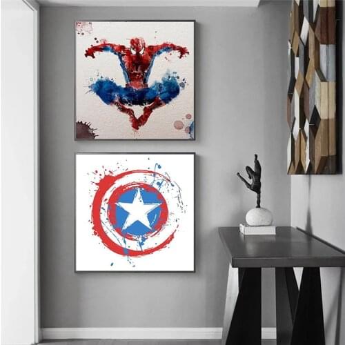 Marvel SuperHero Movie Canvas Prints Spiderman Avengers Comics Posters and Print Abstract Wall Art Picture for Living Room Decor