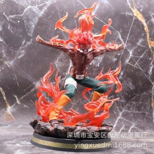 Anime Naruto With LED Light GK 2nd Generation Might Guy Eight Doors Armor Illuminated PVC 30CM Action Figure Kids Doll Gift Toy