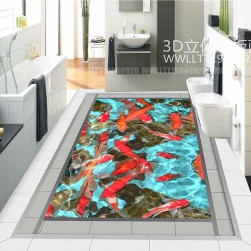 Free Shipping 3D outdoor flooring painting waterproof non-slip bedroom square bathroom living room lobby flooring mural