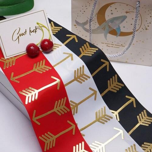 Free shipping 50 yard 75 mm foil printed grosgrain ribbon SP-102-030-G-075