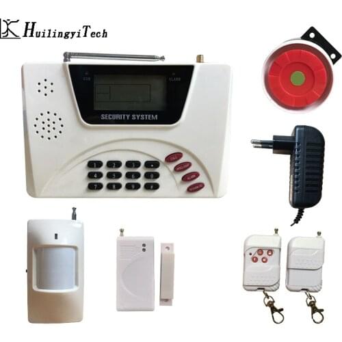 Free Shipping! HuilingyiTech Wireless Control Home Security GSM Alarm System Intercom Remote Control Autodial Siren Sensor Kit