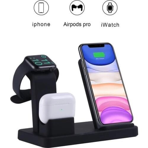 Mobile Phone Watch Headset Wireless Fast Charging Magnetic Suction Mobile Phone Holder Charger Three-In-One Wireless Charger