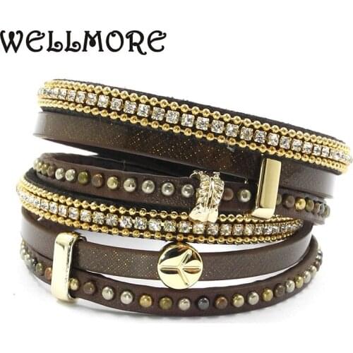 Summer leather bracelet 10 color wrap bracelets Bohemian bracelets&bangles for women Christmas gift jewelry wholesale
