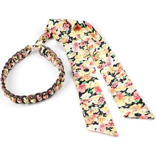 Korean version dress decorative cloth waistband coconut shell knitted waist chain Chiffon bow ribbon bl555