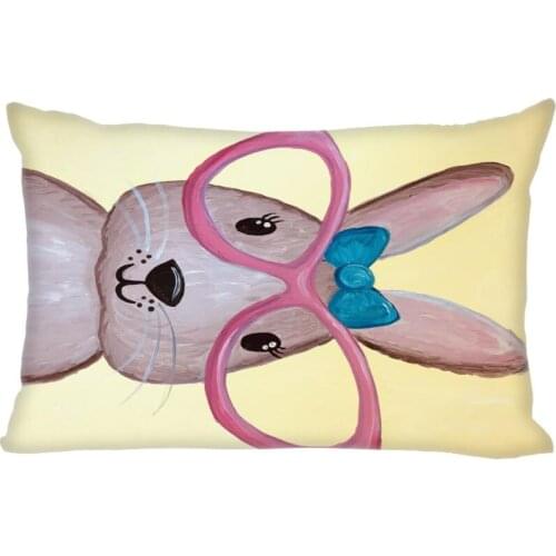 Rabbit Painting Double Sided Rectangle Pillowcase With Zipper Home Office Decorative Sofa Pillowcase Cushions Pillow Cover