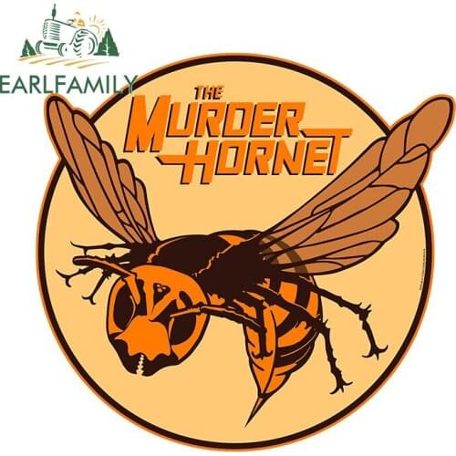 EARLFAMILY 13cm x 12.7cm for The Murder Hornet Car Stickers Graffiti Decal Waterproof Scratch-Proof Car Body Auto Trunk Decor
