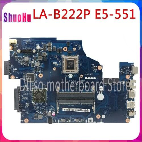 KEFU E5-551 LA-B222P Mainboard For Acer E5-551 E5-551G Laptop Motherboard Z5WAK Test Work 100% Original DDR3 HM76 Inspiron Intel