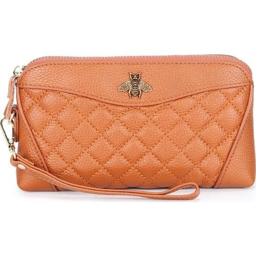 Quality Fashion Novelty Ladys Hand Wallet Leather Mobile Phone Bag Elegant Coin Purses Gift Bowl Storage Luxury Designer Clutch