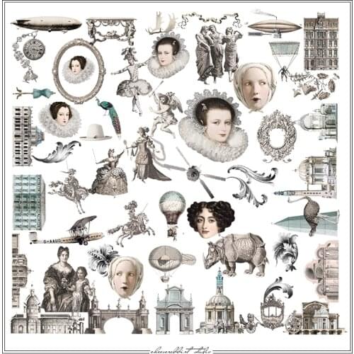 KSCRAFT Classical Copper Engraving Vellum Paper Stickers for Scrapbooking Planner Junk Bullet Journal Project Craft Supplies