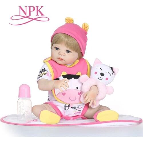 NPK 55cm Bebes Reborn Silicone Vinyl Reborn Baby Toddler girl Doll Toys for Girls Children Gift Play House Toy Dolls Boneca