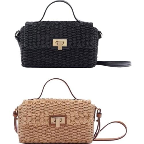 Fashion Casual Summer Straw Bag Rattan Handbag Beach Handmade Bali Handbags Shoulder Messenger Woven Crossbody