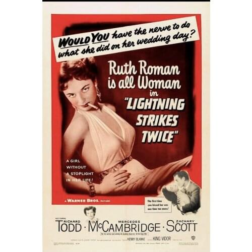 Lightning Strikes Twice Classic Movie Film Noir Retro Vintage Poster Canvas Painting DIY Wall Paper Home Decor Gift