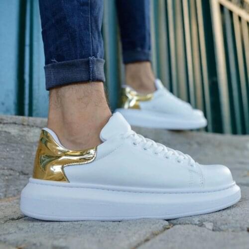 Shoes For Mens Casual MensShoes 2021 Casual Sport Sneakers White-silver & Gold Color Mens Shoes Comfortable Mens Sneakers