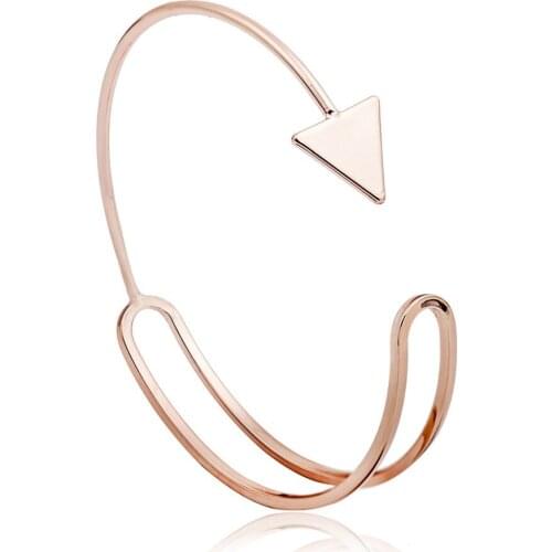 Half Arrow New Design Opening Adjustable Black Golden Silver Plated Metallic Bracelets & Bangles for Women