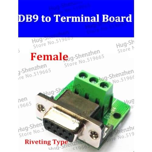 Wholesale 10 pcs female DB9 Serial Port to terminal RS232 breakout to terminals pin 2/3/5 Riveting type