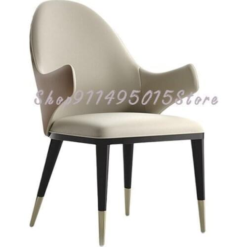 Light Luxury Home Nordic Simple Solid Wood Net Red Backrest Ins Chair Armrest Fashion Restaurant Italian Minimalist Dining Chair