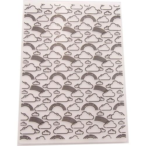 Cloud Rainbow Background The New Style Transparent Embossed Sheet DIY Paper Cutting Dies Scrapbooking Plastic Embossing Folder
