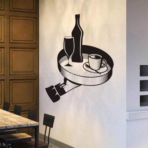Restaurant Decor Serving Trays Vinyl Wall Decal Kitchen Dining Room Sticker Bar Drink Art Sticker