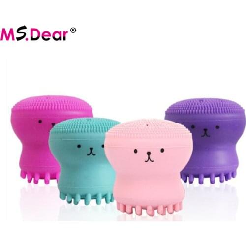 Facial Cleansing Brushes Silicone Small Octopus Face Deep Cleaning Washing Brush Massage Beauty Instrument Clean Pores/Exfoliate