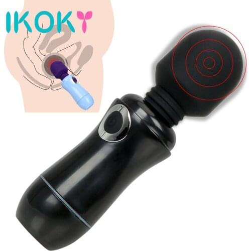 IKOKY AV Massage Stick Female Masturbation Clitoris Stimulation G spot Silicone 7 Mode Vibrating Rod Sex Toys for Women