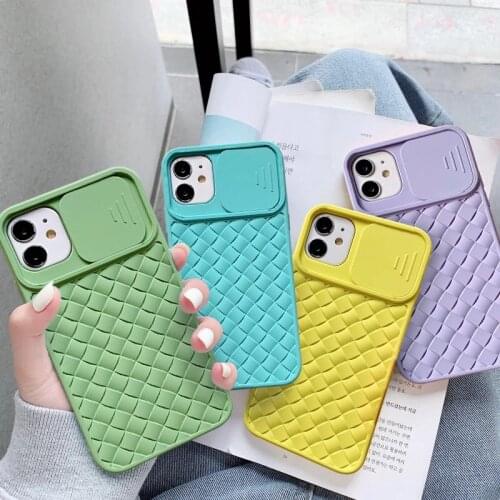 Slide Lens Protection Phone Case For iPhone 12 11 12Pro Max XR XS Max X 8 7 Plus SE 2020 Small Fresh Candy Color Back Cover