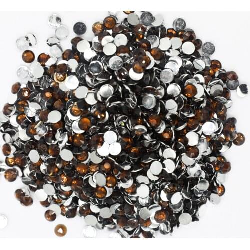 Dark Coffee Color 2~6mm Flatback стразы Resin Non hotfix Rhinestones in Bulk Package Plastic Nail Art Decoration for Garment
