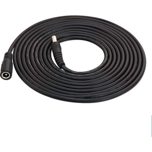 0.5-5M DC Extension Cable 2.1mm x 5.5mm Female to Male Plug for 12V Power Adapter Cord CCTV Camera LED Strip Wire Assemblies