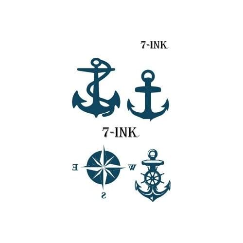 Waterproof Temporary Tattoos anchors compass tatoo Water Transfer henna fake flash tattoo for girl women man 10.5*6 cm