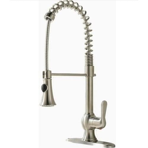 Pull out Brushed stainless steel kitchen faucet