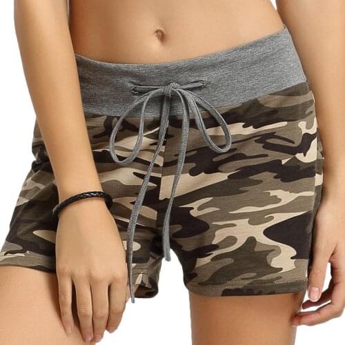 Women Sport Yoga Shorts Women Cool Shorts Women Sport Short Fitness Camouflage Elastic Running Outdoor Yoga Shorts